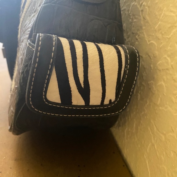 Western Leather Bag Real Animal Hide Silver Buckle - Picture 5 of 11